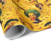 Portrait afrikanischer Frauen mit Sonnenuntergang Geschenkpapier (Rolleneckpunkt)