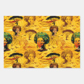 Portrait afrikanischer Frauen mit Sonnenuntergang Geschenkpapier Set (Vorderseite 3)