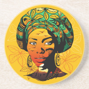 Portrait afrikanischer Frauen mit Sonnenuntergang Getränkeuntersetzer