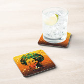 Portrait afrikanischer Frauen mit Sonnenuntergang Getränkeuntersetzer (Rechte Seite)