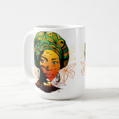 Portrait afrikanischer Frauen mit Sonnenuntergang Kaffeetasse (Vorderseite Links)