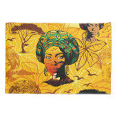 Portrait afrikanischer Frauen mit Sonnenuntergang Kissenbezug (Rückseite)