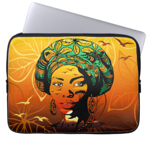 Portrait afrikanischer Frauen mit Sonnenuntergang Laptopschutzhülle