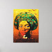 Portrait afrikanischer Frauen mit Sonnenuntergang Leinwanddruck (Vorderseite)