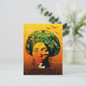 Portrait afrikanischer Frauen mit Sonnenuntergang Postkarte (Stehend Vorderseite)