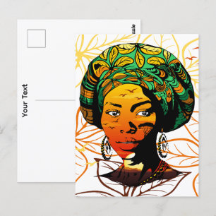 Portrait afrikanischer Frauen mit Sonnenuntergang Postkarte