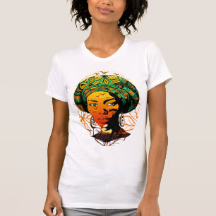 Portrait afrikanischer Frauen mit Sonnenuntergang T-Shirt