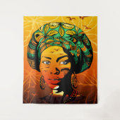 Portrait afrikanischer Frauen mit Sonnenuntergang Wandteppich (Vorderseite)