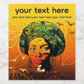 Portrait afrikanischer Frauen mit Sonnenuntergang Weinetikett (Einzelnes Label)