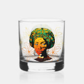 Portrait afrikanischer Frauen mit Sonnenuntergang Whiskyglas (Rückseite)