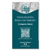 Portrait Aquamarin White Life Coach Company Magnetische Visitenkarte (Vorderseite Vertikal)