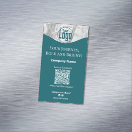 Portrait Aquamarin White Life Coach Company Magnetische Visitenkarte