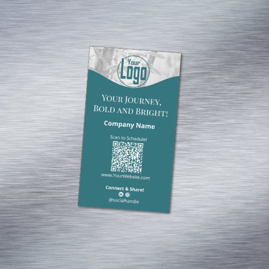 Portrait Aquamarin White Life Coach Company Magnetische Visitenkarte (Beispiel)