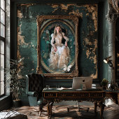 Portrait Art Edwardian Era Emerald Green Seidenpapier