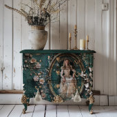 Portrait Art Edwardian Era Emerald Green Seidenpapier