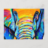 Portrait Art Elephant Postkarte (Vorderseite)