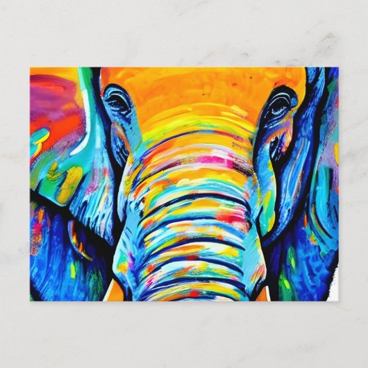 Portrait Art Elephant Postkarte (Vorderseite)