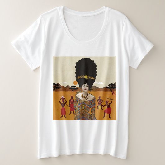 Portrait Art Große Größe T-Shirt (Design vorne)