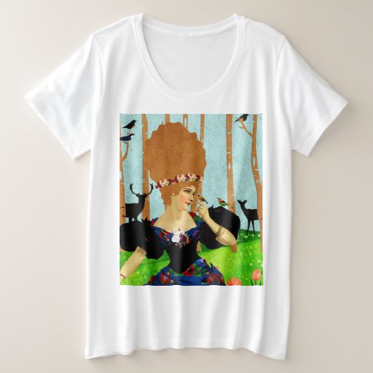 Portrait Art Große Größe T-Shirt (Design vorne)