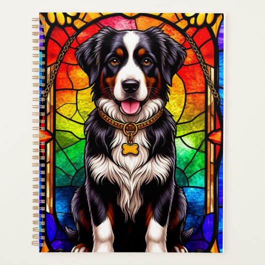 Portrait "Artistic Dog Stached Glass" Planer (Vorderseite)