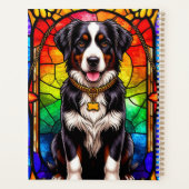 Portrait "Artistic Dog Stached Glass" Planer (Rückseite)