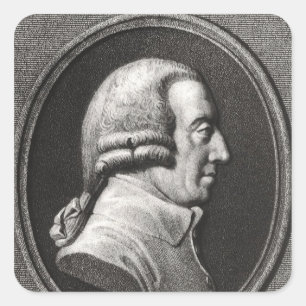 Portrait aus einer Medaille von Adam Smith Quadratischer Aufkleber