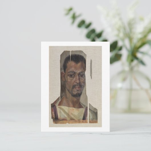 Portrait aus Fayum (enaustisches Wachs auf Holz) Postkarte (Stehend Vorderseite)