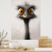 Portrait aus Mit Augen StraußenCartoon Poster (Küche)