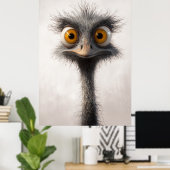 Portrait aus Mit Augen StraußenCartoon Poster (Heimbüro)