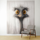 Portrait aus Mit Augen StraußenCartoon Wandteppich (Beispiel)