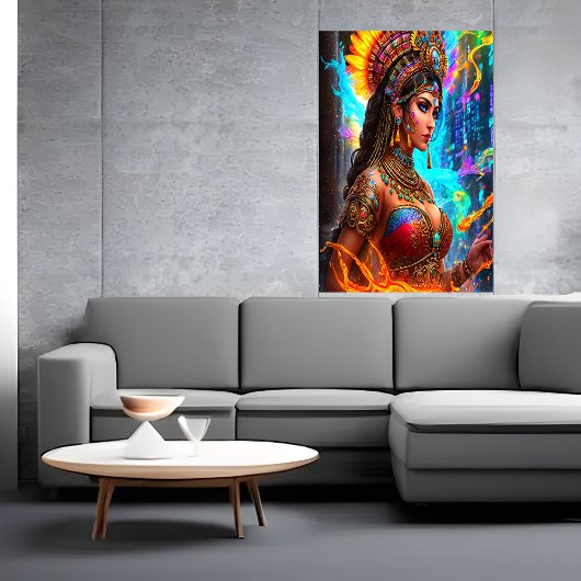 Portrait: Aztec Goddess Chalchiuhtlicue | Art der  Poster