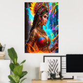 Portrait: Aztec Goddess Chalchiuhtlicue | Art der  Poster (Heimbüro)