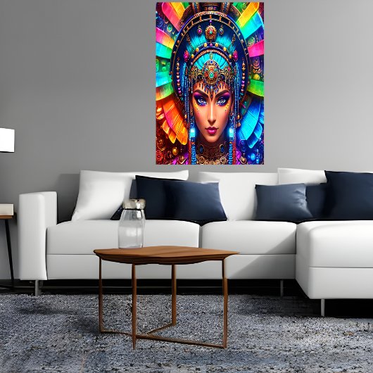 Portrait: Aztec Goddess Mictēcacihuātl | Art der A Poster