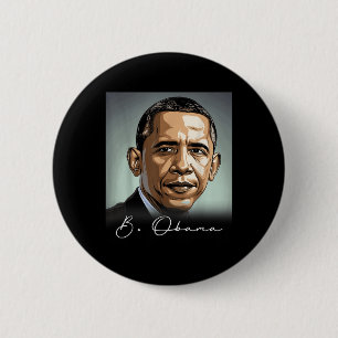 Portrait Barack Obama Präsident Patriotic Button