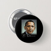 Portrait Barack Obama Präsident Patriotic Button (Vorne & Hinten)