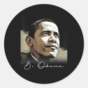 Portrait Barack Obama Präsident Patriotic Runder Aufkleber
