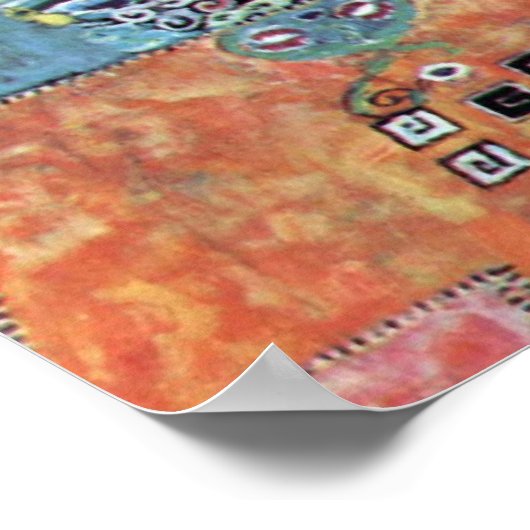 Portrait Baroness Elisabeth Bacchofen Echt, Klimt Poster (Ecke)