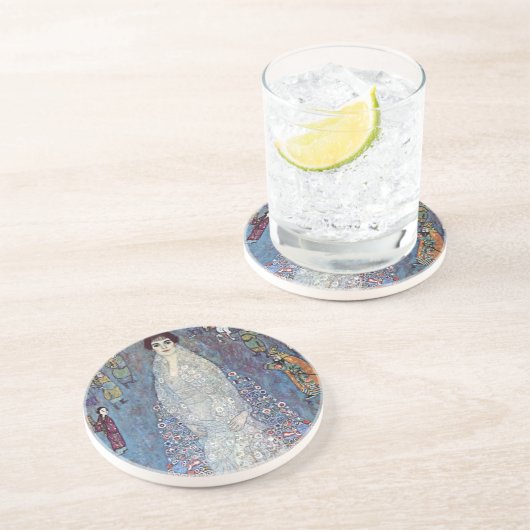 Portrait Baroness Elisabeth Bacchofen Echt, Klimt Sandstein Untersetzer (Seite)