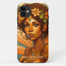 PORTRAIT BLACK GIRL WOODLAND FAIRY EARTHTONES Case-Mate iPhone HÜLLE