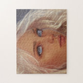 Portrait Blonde Blue Mit Augen Young Woman Puzzle (Vertikal)