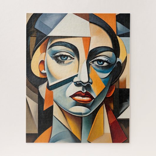 Portrait Bold Picasso, zeitgenössischer Kubismus I Puzzle (Vertikal)