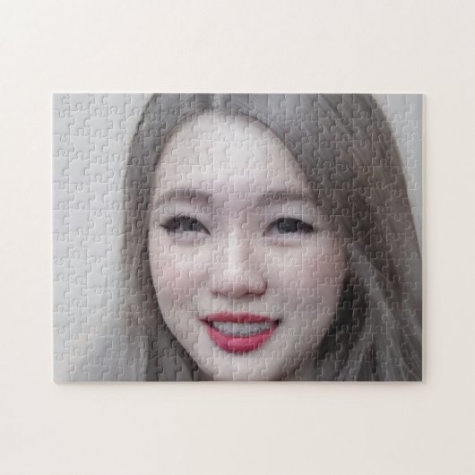 Portrait Brown Eyes Hair Lips Young Woman Puzzle (Horizontal)