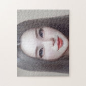 Portrait Brown Eyes Hair Lips Young Woman Puzzle (Vertikal)