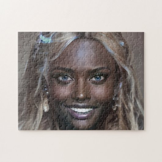 Portrait Brünett Blonde Smile Teeth Young Woman Puzzle (Horizontal)