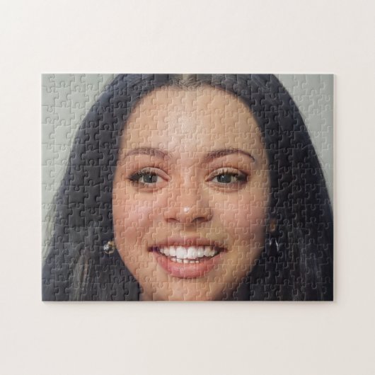 Portrait Brünett Hair Smile Young Woman Puzzle (Horizontal)