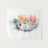 Portrait Buddha Charcoal Wasserfarben Art Poster Wandteppich (Vorderseite (Horizontal))