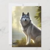 Portrait Card Holzwolf Karte (Vorderseite)