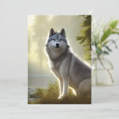 Portrait Card Holzwolf Karte (Stehend Vorderseite)