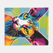 Portrait Cat Sphynx Pop Fleecedecke (Vorderseite (Horizontal))