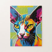Portrait Cat Sphynx Pop Puzzle (Vertikal)